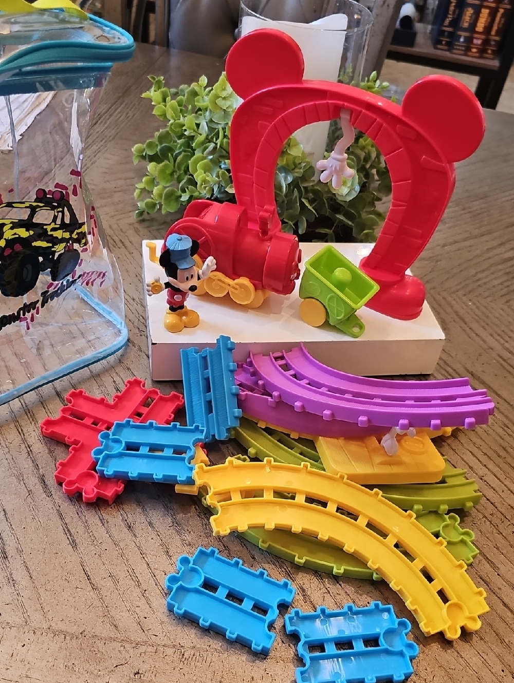 Musical Express Train Track Toy Set with Red Arch and Colorful Tracks